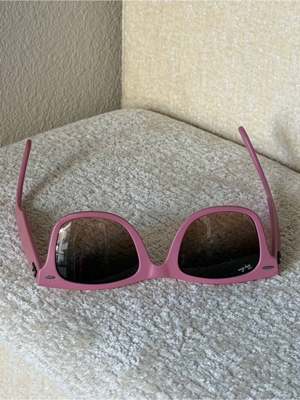 Matte Pink Ray-Ban Wayfarer Sunglasses - Picture 5 of 14